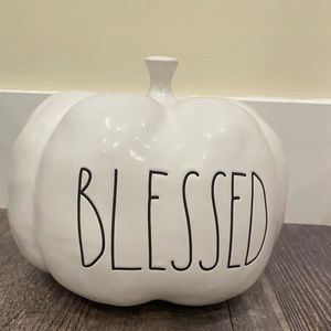 New Rae Dunn White Blessed Pumpkin Med Like pics